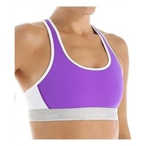 NWT Calvin Klein Sports XS Bra Flex Motion Racerback Med Impact QF1083 117168